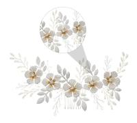 Veemoon Peigne à Cristaux Blanc à Fleurs, Accessoire de Coiffure Élégant pour Mariée, Peigne Décoratif pour Cheveux de Mariage, 1 Pièce, Bandeau Chic pour Fête et Cortège