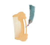 Veemoon Peigne Bois de Buis Finement Dents Fines pour Soins Capillaires et Barbe Motif Ruyi Lock Sculpté Massage Confortable Artisanal Durable