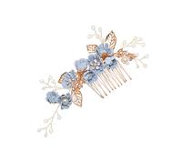 Veemoon Peigne Cheveux Mariage Strass Cristal Alliage Accessoires Coiffure Mariée Peigne Cheveux Bleu