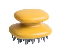 Veemoon Peigne de Massage Du Chevelu Silicone Portable Brosse Shampooing Douce pour Nettoyage Profond et Soin des Racines Outil de Coiffage Léger à Main pour Usage Domestique Jaune
