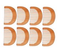 Veemoon Peigne en Bois Antistatique Mini Lot de 8 pour Cheveux Femmes Hommes Peigne de Massage Portable pour Voyage et Usage