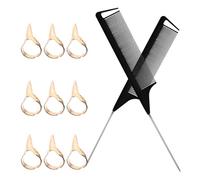 Veemoon Peignes à Tresser avec Anneaux de Séparation Outils de Séparation des Cheveux de Peignes pour Coiffure et Cheveux Crépus