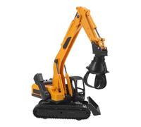 Veemoon Pelleteuse Miniature avec Pince à Bois - Véhicule de Chantier pour garçons - Camion Miniature d'engin de Chantier - Jouet Cadeau pour Un Anniversaire ou Le Nouvel an
