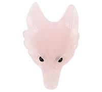 Veemoon Pendentif Cristal Loup Rose Statue Loup Sculptée Accessoire Bijoux Unique pour Cadeau et DIY