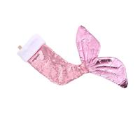 Veemoon Pendentif de Noël Sirène à Paillettes Rose en PVC | Décoration à Suspendre Ruban, Espace Intérieur Généreux, pour Maison et Anniversaire