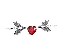 Veemoon Pendentif En Alliage De Chauve-souris Ornement En Forme De Goth Chauve Souris Bijoux Aile Collier De Chauve-souris Volante D'halloween Alliage Strass Rouge Couleur Aléatoire