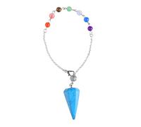 Veemoon Pendentif Pendule Hexagonal Naturel Cristal Synthétique Bijou de Chakra Design Créatif et Finition Polie