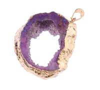 Veemoon Pendentif Tranches Agate Naturelle avec Bord Doré Accessoire Brillant pour Collier DIY Décoration Artisanale Originale