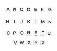 Veemoon Perles Acryliques Carrées Lettres Alphabet 100 Pièces pour Bijoux DIY Perles Soi-Même Accessoires Créatifs pour Garçon et Filles Bricolage Éducatif et Décoration