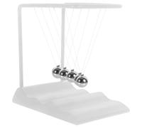 Veemoon Perles du Pendule de Newton en Acier Blanc, Décoration Scientifique Amusante pour Bureau, Ornement Cinétique à Mouvement Perpétuel, Boules de Berceau Éducatives pour Apprentissage