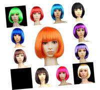 Veemoon Perruque Bob Blanche avec Frange Perruque Courte pour Femme et Garçon Fille pour Cosplay et Fêtes