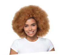 Veemoon Perruque Bouclée Africaine Perruques Afro Pour Femmes Cosplay Pour La Fête Broisses Bouclées Noires Courtes Fil Haute Température Kaki