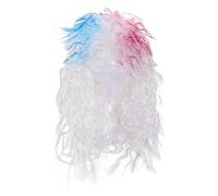 Veemoon Perruque Cosplay Longue Homme Perruque Mulet Dégradée Bouclée Blanche Pour Fête Mascarade