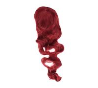 Veemoon Perruque D'anime Claquer Même Synthétique Perruques Colorées Bouclées De Cheveux Humains Longue Vague Rouge