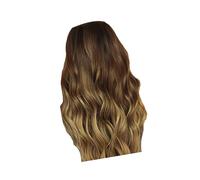 Veemoon Perruque Femme Longue Dégradée Noire et Brune Frange Droite Cheveux Bouclés Naturels Confortable et Respirante pour Soirées et Cosplay