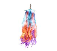Veemoon Perruque Licorne Colorée Longue Bouclée Cosplay Garçon Fille Fille Adulte Respirante et Facile à Coiffer