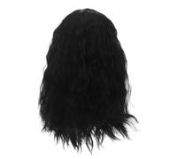 Veemoon Perruque noire bou pour homme, coupe courte punk rock pour