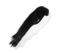 Veemoon Perruque Synthétique Mi-longue Noire Et Blanche Pour Femme Wig Haute Température Perruque Dégradée Bicolore Cosplay Et Fête Costume
