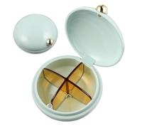 Veemoon Petite Boîte Pilules Compartiments Portable, Étanche En Silicone Abs, Format Compact Bleu Islandais, Trousse Médecine Voyage Légère, Distributeur Pilules Pour Utilisation Extérieure