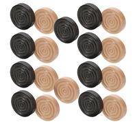 Veemoon Pièces D’échecs en Bois Massif Filetées Rondes 24 Pcs 2,5 Cm - Accessoires Polyvalents pour Jeu de Dames, Backgammon et Jeux de Société, Pièces D’échecs de Remplacement et Jeu