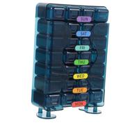 Veemoon Pilulier Hebdomadaire Portable 28 Compartiments Organisateur De Remède Résistant à L'usure Pour Maison Et Voyage Compartiments Matin-midi-soir Usage Quotidien Pratique Et Léger