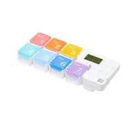 Veemoon Pilulier Semainier Portable Étanche avec Compartiments Amovibles et Rappel Électronique Boîte à Hebdomadaire pour Usage Quotidien et Voyage