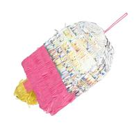 Veemoon Piñata en Papier Thème Glace Décoration Suspendue pour Fête d'Été Accessoire de Piñata Remplie Colorée Décoration de Fête Anniversaire Originale