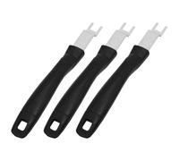 Veemoon Pince à Griller Inoxydable 3 Pièces Lève-Plaque Multifonction, Poignée Noire, Outil Portable pour Barbecue Domestique et Levage Sécurisé de Plaques Chaudes, Accessoire Ustensile