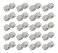 Veemoon Pince de Liaison Double Tube 20 Pièces 20 Mm Intérieur Beige, Clip de Fixation en Plastique pour Balai et Pelle, Connecteur Polyvalent pour Outils de Ménage, Accessoires