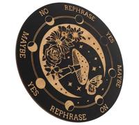 Veemoon Planche Divinatoire en Bois 15 Cm Noire, Outil de Radiesthésie pour Pendule Spirituel, Tableau D'outils de Divination pour Pratiques Ésotériques et Décoration D'autel