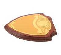 Veemoon Plaque Trophée en Bois Bouclier, Plaque Récompense Bouclier, 9,8x7,7 Po, Métal et Bois, Vierge pour Gravure, Support Stable, pour Retraite et Cérémonies de Reconnaissance