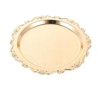 Veemoon Plateau à Fruits en Acier Inoxydable Doré 25 CM Assiette à Dessert Réutilisable Porte-Fruits Élégant pour Mariage Hôtel et Réception