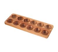Veemoon Plateau à Œufs en Bois d'Acacia pour 12 Œufs en Bois Solide Support pour Réfrigérateur et Plan de Travail Organisateur Cuisine Pratique et Résistant aux Chocs