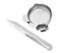 Veemoon Plateau de Pesée en Acier Inoxydable Profond, Lot de 5 Pièces, Plateforme de Pesée pour Balances Électroniques, Précision Carats, Plateau Rond pour Laboratoire, la Cuisine