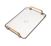 Veemoon Plateau de Transparent Organisateur Chic pour Bureau Support Pratique pour Accessoires et Cosmétiques Nordic Élégant Facile à Déplacer