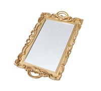 Veemoon Plateau Décoratif Miroir pour Parfums et Maquillage, Plateau de Toilette pour Commode, Surface Lisse en Matériau, Décoration Maison, Mariage et Bureau, Portable et Léger, Plaque