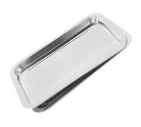 Veemoon Plateau Facile à Nettoyer en Acier Inoxydable 2pcs pour Tatouage Bords Surélevés pour Usage Professionnel en Fourniture de Tatouage