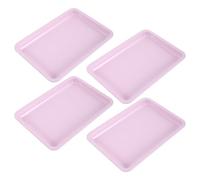 Veemoon Plateau Métallique pour Outils à Ongles en Acier Inoxydable Rose Lot de 4 Organisateur Multifonctionnel pour Nail Art Cosmétiques et Bijoux Empilable et Facile à Nettoyer