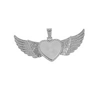 Veemoon Plateau Pendentif Cœur Ailé Alliage Pour Bijoux Diy Support Pour Cabochons Et Accessoire Créatif Pour Bricolage Personnalisé