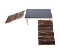 Veemoon Plateforme de Repos en Bois pour Reptiles - pour Terrarium de | Plaque chauffante avec rampe d'escalade - Accessoire d'habitat pour lézards et tortues