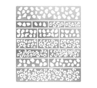 Veemoon Pochoir de Peinture Camouflage en Acier Inoxydable Réutilisable pour Maquettes de Chars Outils de Modélisme Ajourés pour Loisirs Créatifs et Journal Intime Motif Léopard Précis