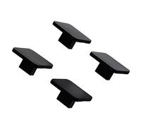 Veemoon Poignées De Porte Carrées En Aluminium Mat Noir, Lot De 4 Pièces, Petite Taille, Mon Trou, Style Nordique, Adaptées Pour Armoires Et Tiroirs Cuisine Et Salle De Bain