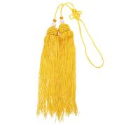 Veemoon Pompon D'épée Doré 50 Cm pour Arts Martiaux Tai Chi, Gland Suspendu Décoratif Textile, Accessoire de Sabre Chinois pour Entraînement et Compétition