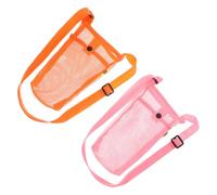 Veemoon Porte-Bouteille d'eau Portable 2pcs en Maille Polyester avec Bandoulière Réglable et Poche, Paquet de Transport pour Activités Sportives et Plein Air