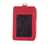 Veemoon Porte-Carte Transparent Rigide en PU Rouge pour Cartes de Crédit et Bus, Protection Accès Rapide, pour Usage Quotidien et Déplacements