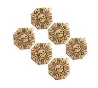 Veemoon Porte-clés à Huit Diagrammes En Cuivre Vintage, Breloque Pendante, Lot De 6 Pièces, Pour Protection Et Chance, Décoration Feng Shui, Présent Pour Amateurs De Taoïsme