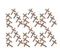 Veemoon Porte-clés Mini Croix en Bois Naturel 100 Pcs - Pendentifs de Croix pour Bijoux Diy, Décoration Religieuse Rustique, Présents Baptême Pâques, Accessoires Bible et Prière