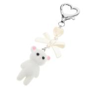 Veemoon porte-clés ours pour mignon pendaison décoratif ornement peluche chaîne de charme animal chaînes de cas de téléphone Charme de l'étui de téléphone Métal blanche