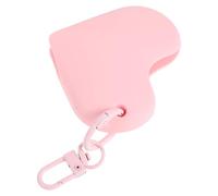 Veemoon Porte-clés Protecteur de Rouge à Lèvres Porte-clés Rouge à Lèvres en Silicone Souple Rose Forme Cœur Compact et Maintien Sécurisé et Gloss Voyage et Matins Pressés