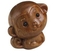 Veemoon Porte-Clés Singe en Bois Vert Pendentif Décoration en Bois de Santal Statuette Singe Sculptée Accessoire pour Clés et Paquet Ornement Artisanal Solide